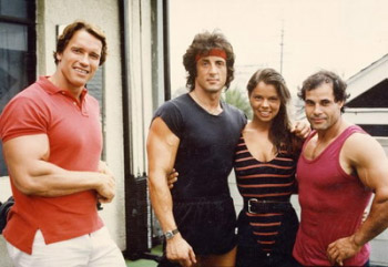 Arnold Schwarzenegger, Sylvester Stallone, patata anonima, Franco Columbu